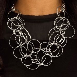 Paparazzi accessories Zi Collection Rebellion silver Necklace and Earrings